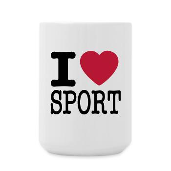 I love sports - Large Mug 440 ml - white - Front