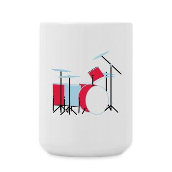 coloured_drums - Große Tasse 440 ml - Weiß - Vorne