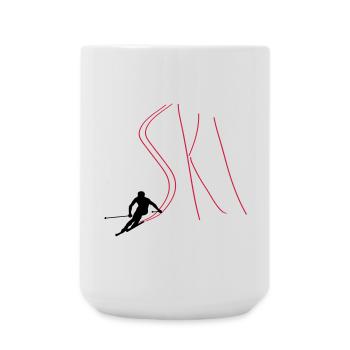 Ski - Große Tasse 440 ml - Weiß - Vorne
