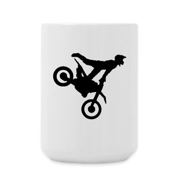 Motocross - Große Tasse 440 ml - Weiß - Vorne