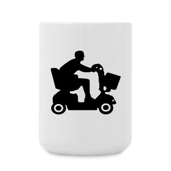 Image de personnes handicapées en scooter de mobilité # - Grande tasse 440 ml - blanc - Devant