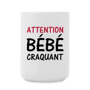 Attention BEBE craquant ! - Grande tasse 440 ml - blanc - Devant
