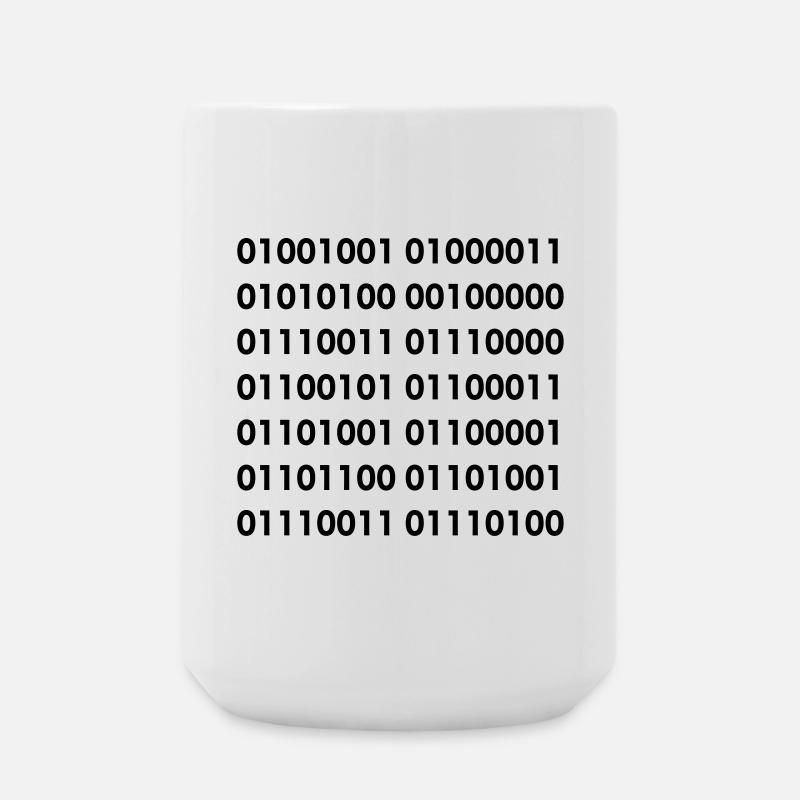 ICT specialist in binary. Software humor shirt # - Large Mug 440 ml - white