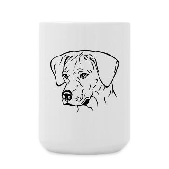 Rhodesian Ridgeback Hündin Kopf schwarz - Große Tasse 440 ml - Weiß - Vorne