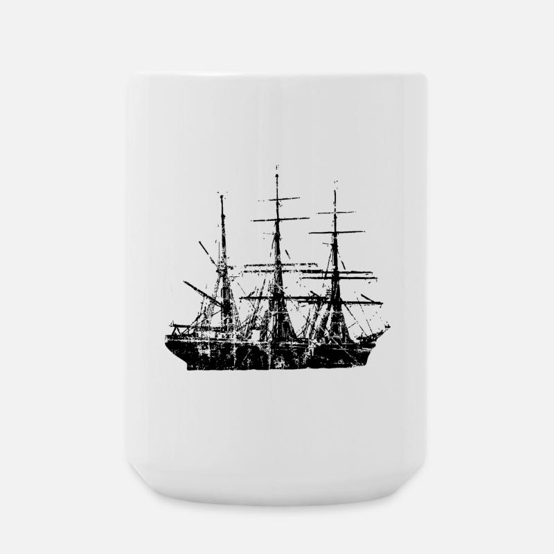 Sailing Ship Sailing Design Vintage (EU) - Large Mug 440 ml - white