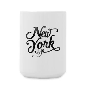 New York City | Vintage Distressed Script Art - Large Mug 440 ml - white - Front