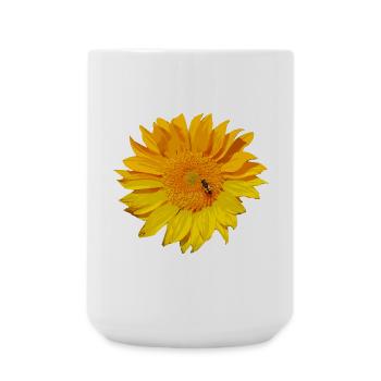 sonnenblume Biene - Große Tasse 440 ml - Weiß - Vorne