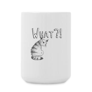Annoyed cat I cat motif with saying I - Large Mug 440 ml - white - Front
