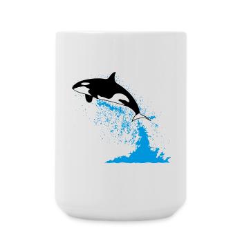 Orca, killer whale, killer whale, killer whale, sea - Large Mug 440 ml - white - Front