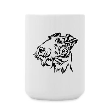 Fox terrier head - Large Mug 440 ml - white - Front