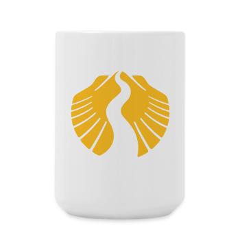Jakobsweg Muschel | Pilgermuschel Camino Santiago - Große Tasse 440 ml - Weiß - Vorne