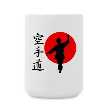 Karate Gangaku mit Schriftzug - Große Tasse 440 ml - Weiß - Vorne