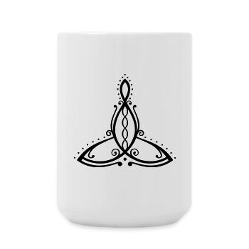 Celtic Motherhood Symbol Mother with four children - Large Mug 440 ml - white - Front