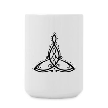 Celtic Motherhood Symbol Mother with three children - Large Mug 440 ml - white - Front