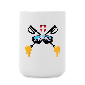 Savoie Ski and Savoyard fondue Gift Haute Savoie - Large Mug 440 ml - white - Front