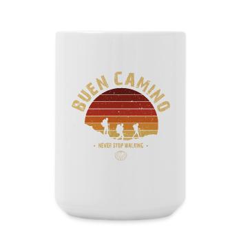 Buen Camino de Santiago Vintage Badge - Large Mug 440 ml - white - Front