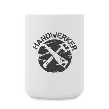 handwerker handwerk bau tischler schreiner symbol - Große Tasse 440 ml - Weiß - Vorne
