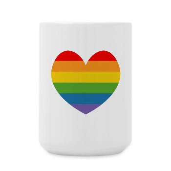 regenbogenflaggenherz Herz LGBT lgbtqi queer - Große Tasse 440 ml - Weiß - Vorne