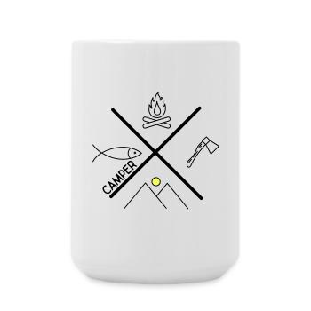 Lustiges Design für Camper - Große Tasse 440 ml - Weiß - Vorne