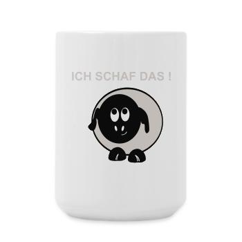 Ich schaff das Schaf Motiv - Große Tasse 440 ml - Weiß - Vorne