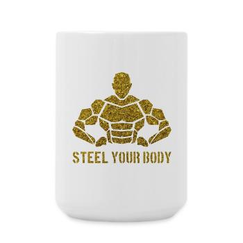 Steel your Body - Große Tasse 440 ml - Weiß - Vorne