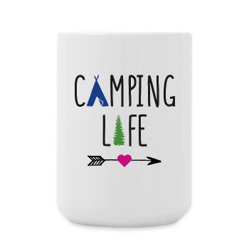 Vie de camping - Grande tasse 440 ml - blanc - Devant