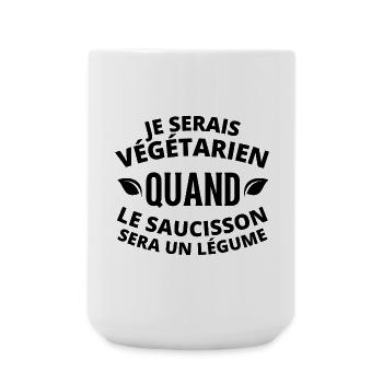 végétarien, végane, végan - Grande tasse 440 ml - blanc - Devant