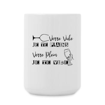 Vin et Verre en Lettre Unique - Grande tasse 440 ml - blanc - Devant