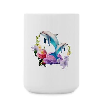Delfine Die entzückendsten Kreaturen des Meeres - Große Tasse 440 ml - Weiß - Vorne