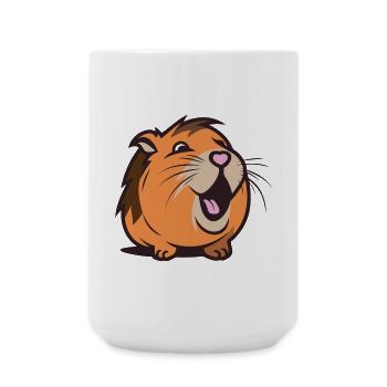 Capybara joyeux / Cobaye / Hamster – Cœur - Grande tasse 440 ml - blanc - Devant