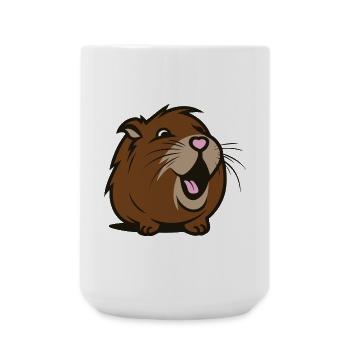 Fröhliches Meerschweinchen / Hamster – Herz - Große Tasse 440 ml - Weiß - Vorne