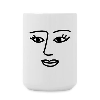 Art Face Artist Woman - Large Mug 440 ml - white - Front