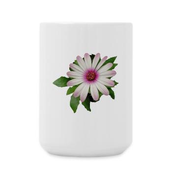 PURPLE AND WHITE CAPE BASKET FLOWER - Large Mug 440 ml - white - Front