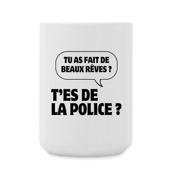 pas du matin, grincheux le matin, police - Grande tasse 440 ml - blanc - Devant