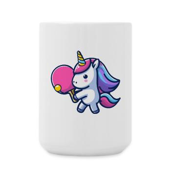 Licorne Licorne avec raquette de tennis de table pour - Grande tasse 440 ml - blanc - Devant