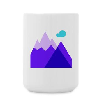 Mountain, Skiing, Downhill Skiing - Large Mug 440 ml - white - Front