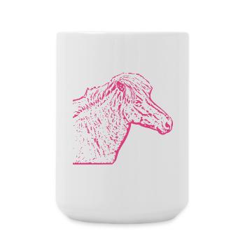 Pferd rosa pink - Große Tasse 440 ml - Weiß - Vorne