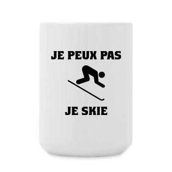 ICH KANN NICHT. SKI. SKI. SCHLÄGER. SCHNEE. SNOWBOARDEN - Große Tasse 440 ml - Weiß - Vorne
