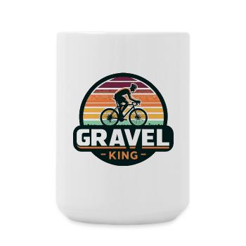 Gravel King Cycling Fanart Design - Large Mug 440 ml - white - Front