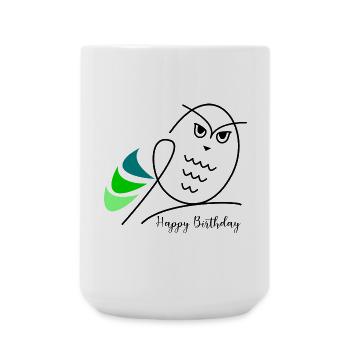 HAPPY BIRTHDAY. HAPPY BIRTHDAY. ANNIVERSARY. - Large Mug 440 ml - white - Front