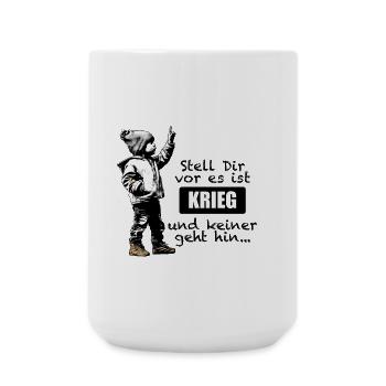 Anti Krieg - Junges Kind mit erhobenem Zeigefinger - Große Tasse 440 ml - Weiß - Vorne