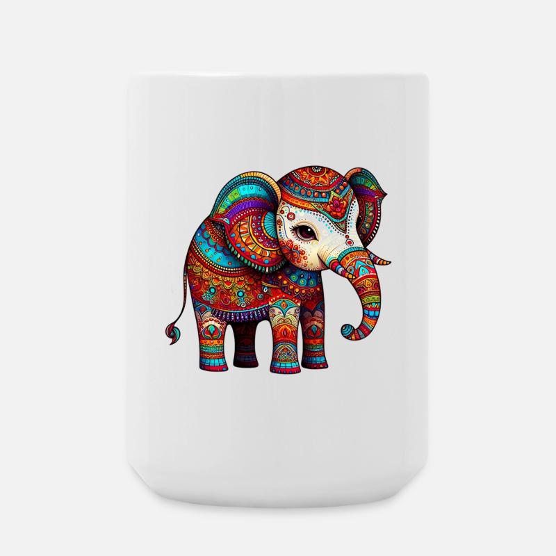 Elefant - Große Tasse 440 ml - Weiß