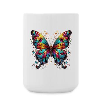 Schmetterling - Große Tasse 440 ml - Weiß - Vorne