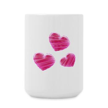 CŒUR. CŒURS. SAINT VALENTIN. LOVE. AMOUR. COUPLE. - Grande tasse 440 ml - blanc - Devant