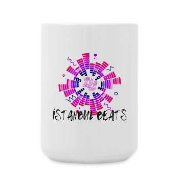 Disco Neon DJ Circle Design - Large Mug 440 ml - white - Front