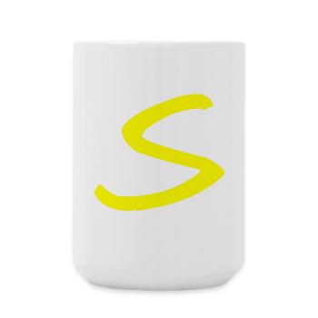 Buchstabe S - Große Tasse 440 ml - Weiß - Vorne