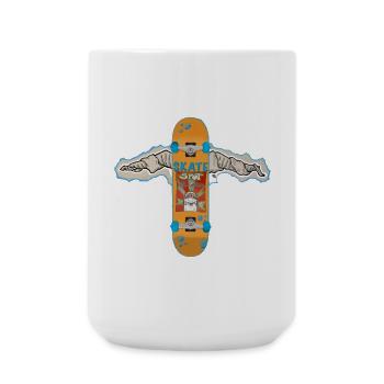 Skateboard wings - Large Mug 440 ml - white - Front