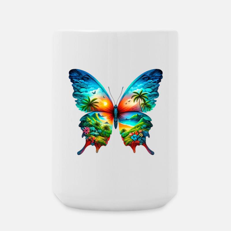 Schmetterling - Große Tasse 440 ml - Weiß