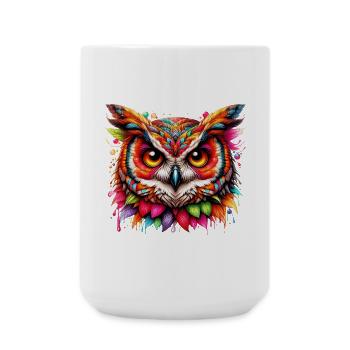 Eule - Große Tasse 440 ml - Weiß - Vorne