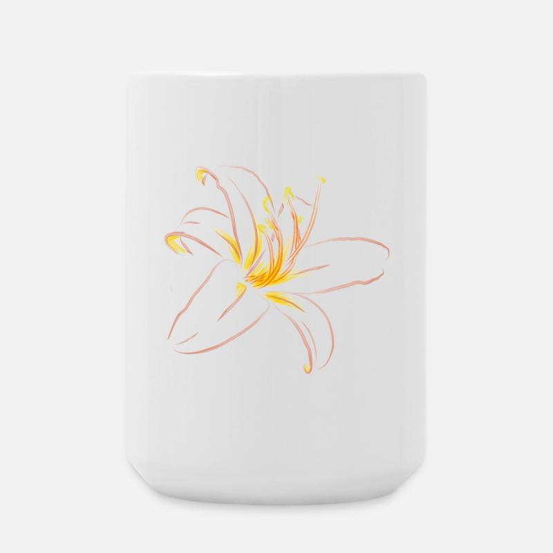 HELLROSA LILIE - Große Tasse 440 ml - Weiß